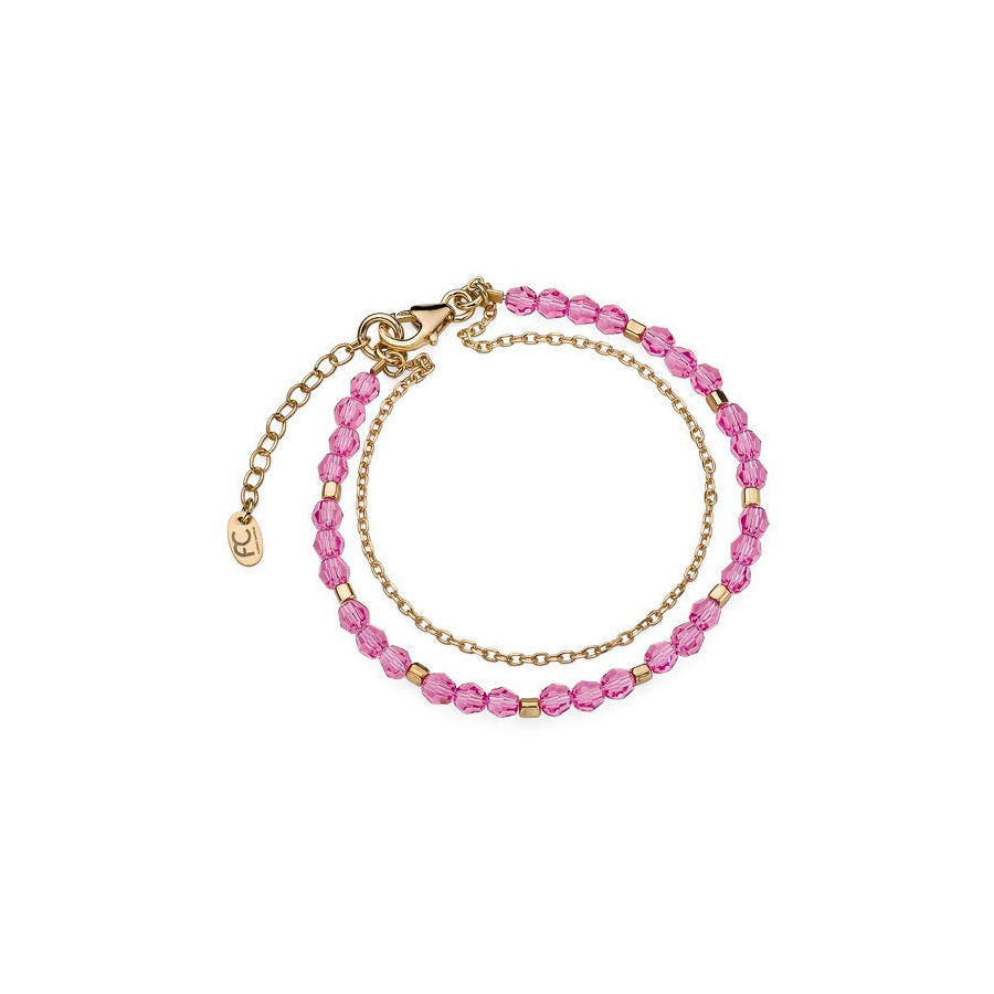 Bransoletka różowy kryształ Swarovski 4 mm