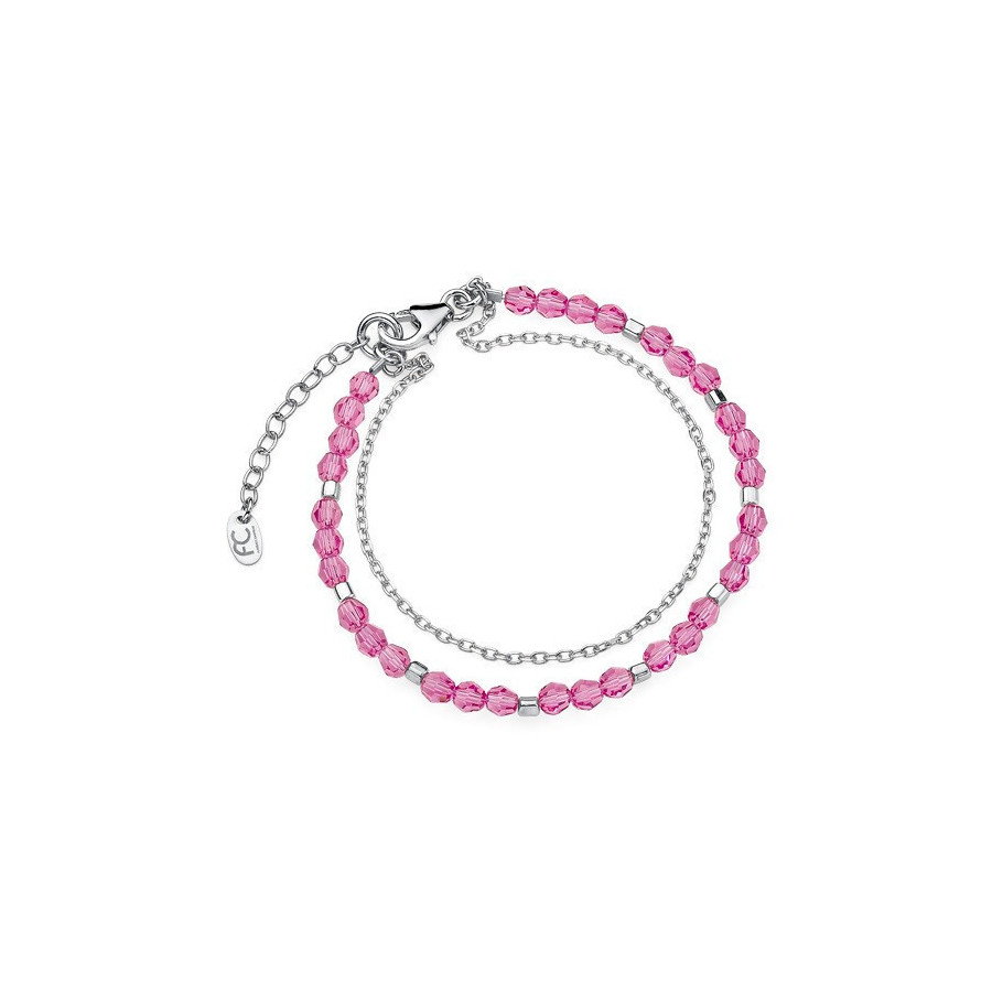 Bransoletka różowy kryształ Swarovski 4 mm