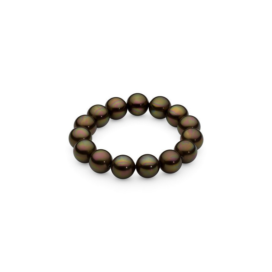 Bransoletka kolor brązowy-ciemny perła 12 mm