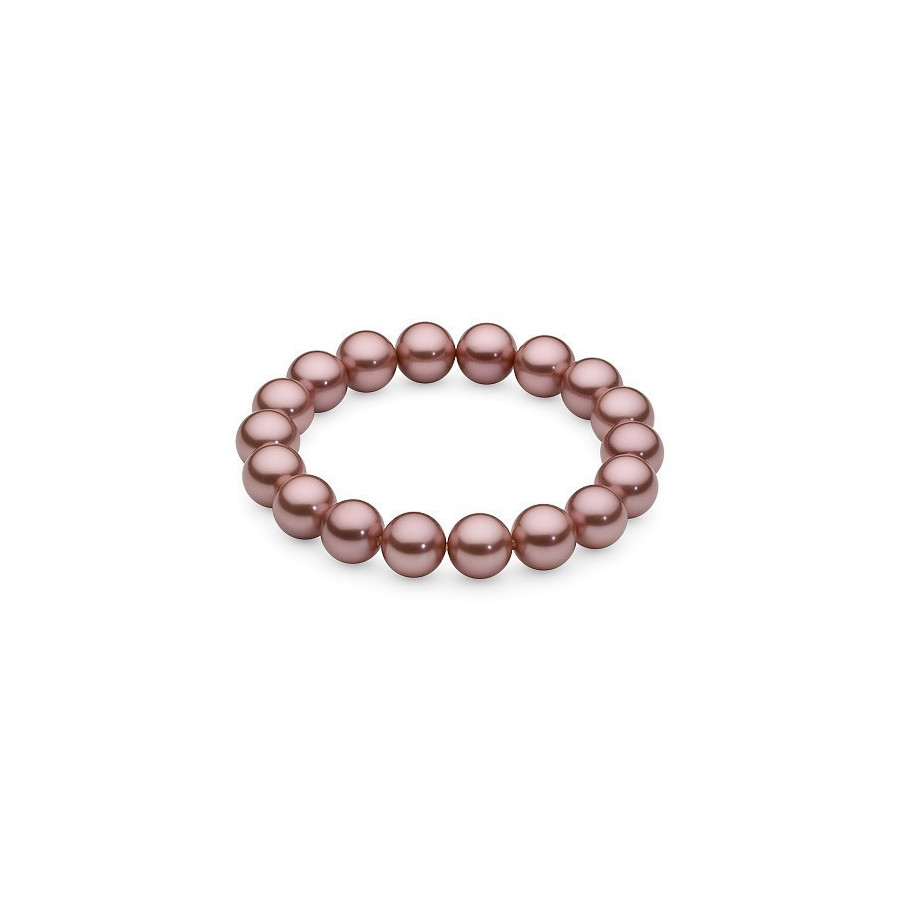 Bransoletka kolor różowy-ciemny perła 10 mm