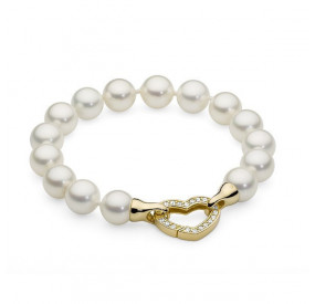 Bransoletka kolor biały cyrkonie perła 12 mm