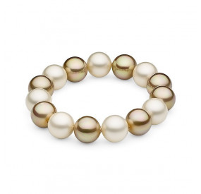 Bransoletka kolor kremowy złoty perła 12 mm
