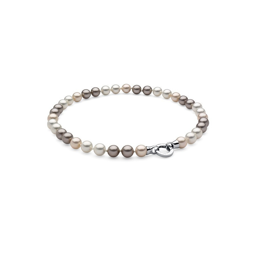 Naszyjnik kremowy srebrny złoty perła 10 mm