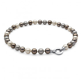 Naszyjnik kremowy srebrny złoty perła 10 mm