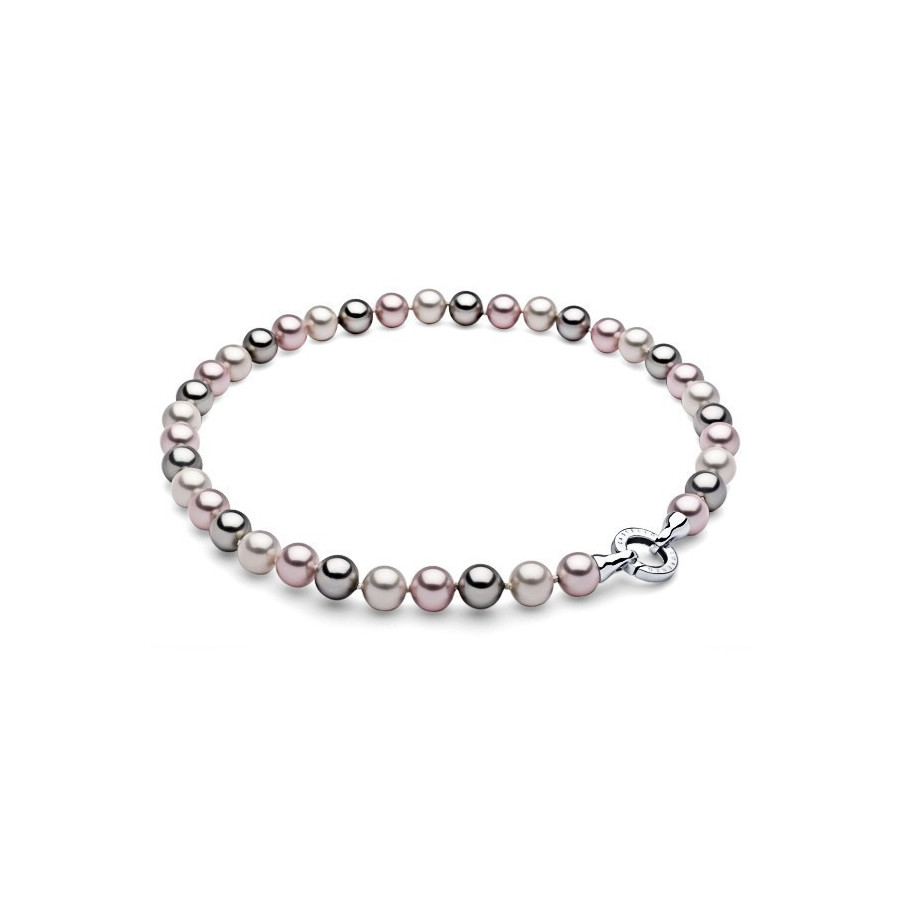Naszyjnik różowy srebrny perła 10 mm