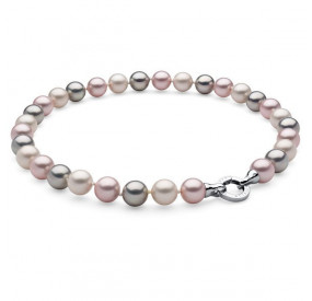 Naszyjnik różowy srebrny perła 12 mm