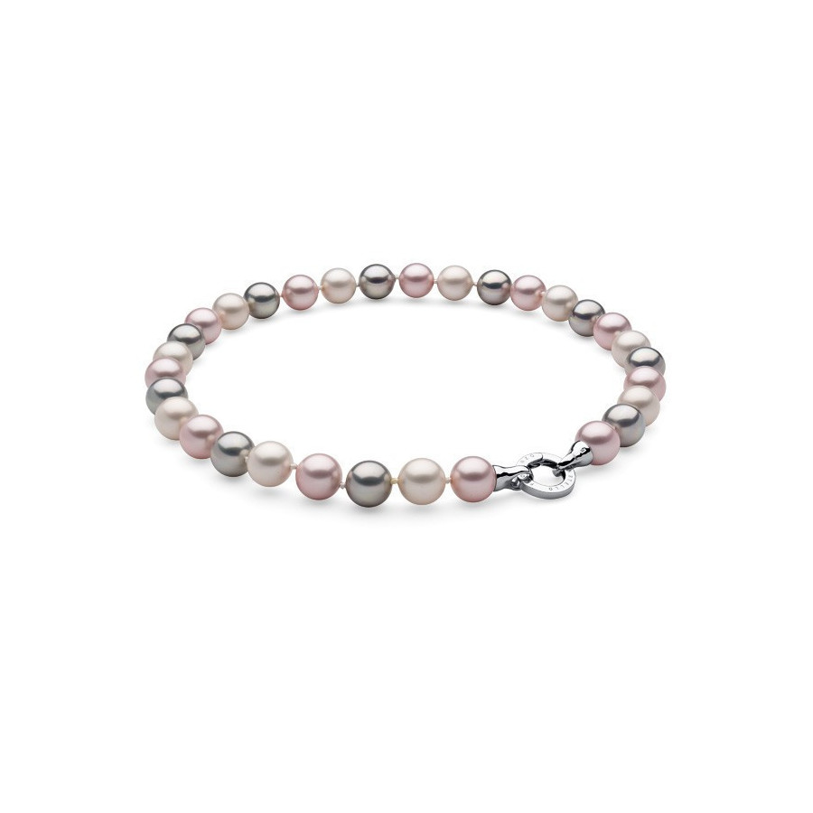 Naszyjnik różowy srebrny perła 12 mm
