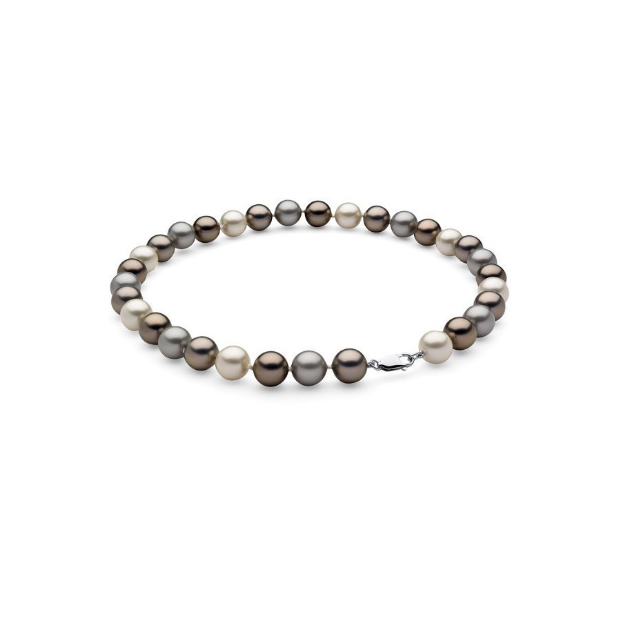 Naszyjnik kremowy srebrny złoty perła 12 mm