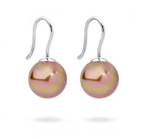 Kolczyki kolor różowy-złoty perła 12 mm
