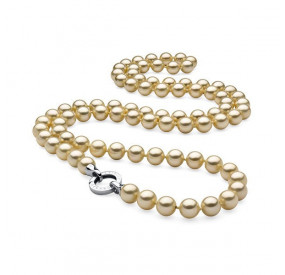 Naszyjnik złoty-jasny perła 10 mm
