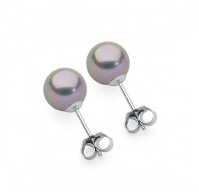 Kolczyki kolor srebrny perła 8 mm