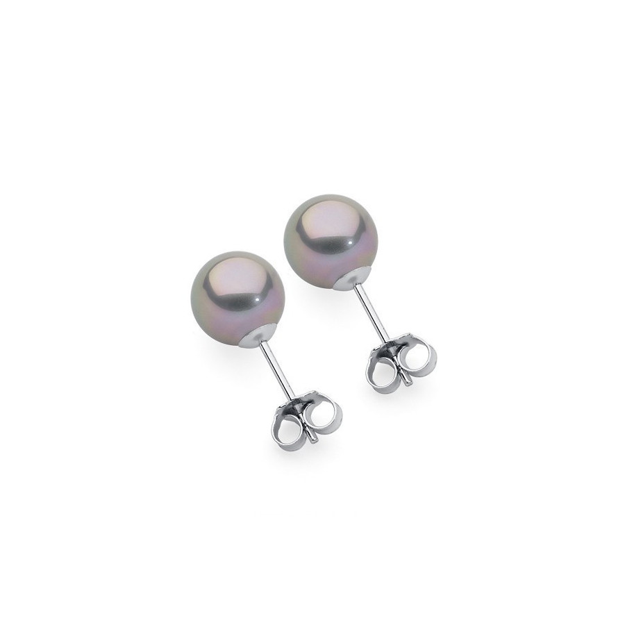 Kolczyki kolor srebrny perła 8 mm