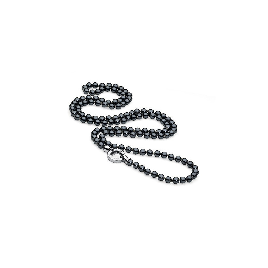 Naszyjnik grafitowy-ciemny perła 6 mm