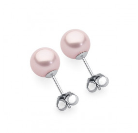 Kolczyki kolor różowy perła 8 mm