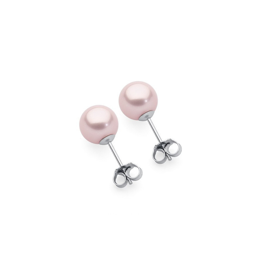 Kolczyki kolor różowy perła 8 mm