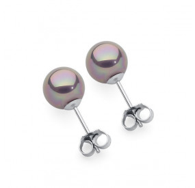 Kolczyki kolor fioletowy-wrzosowy perła 8 mm