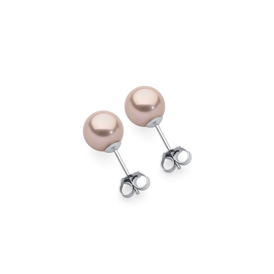 Kolczyki kolor różowy-pudrowy perła 8 mm