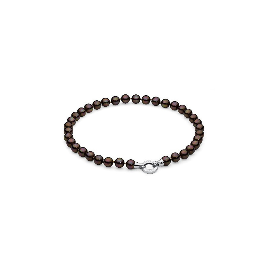 Naszyjnik brązowy-ciemny perła 10 mm