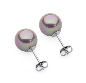 Kolczyki kolor fioletowy-wrzosowy perła 10 mm