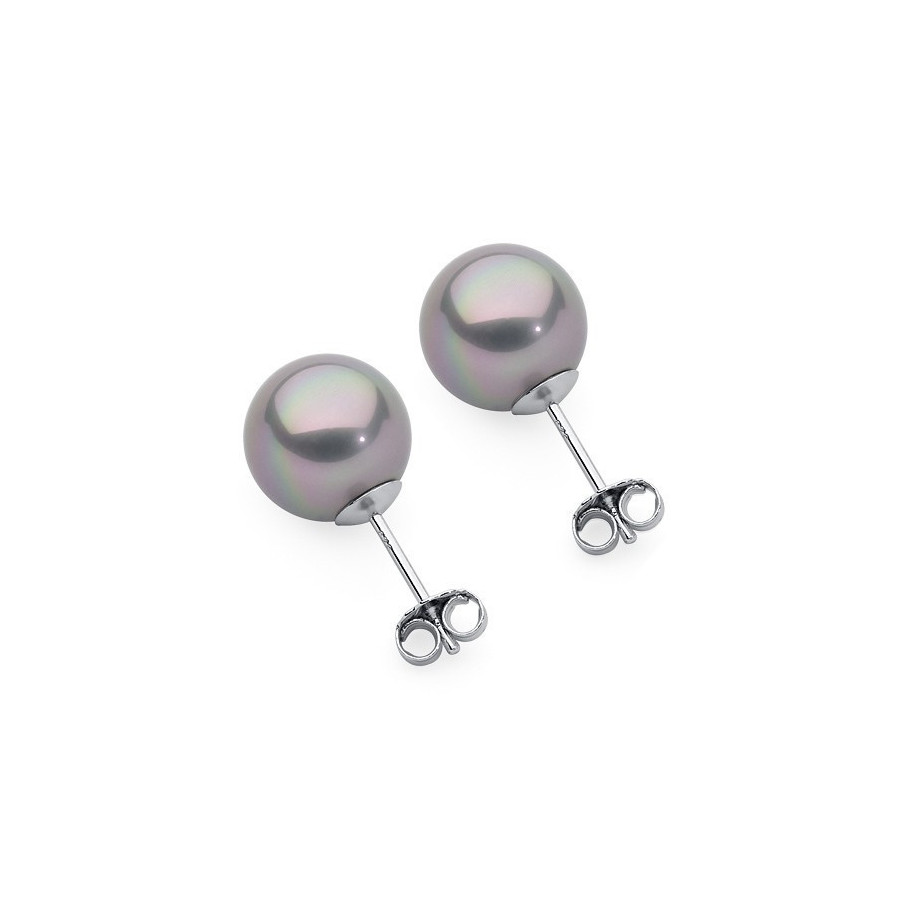 Kolczyki kolor srebrny perła 10 mm