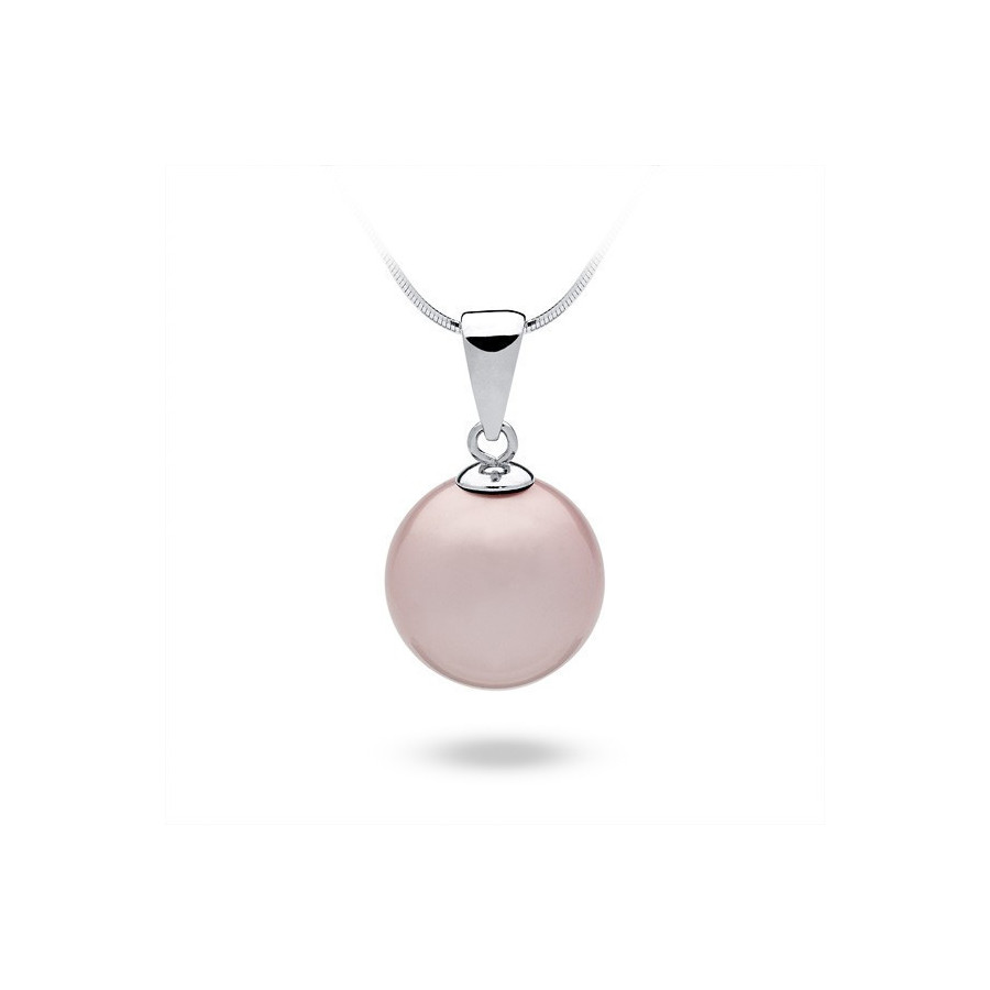 Wisiorek różowy perła 14 mm