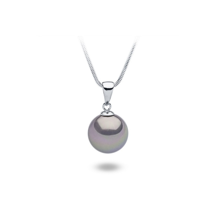 Wisiorek fioletowy-wrzosowy perła 14 mm