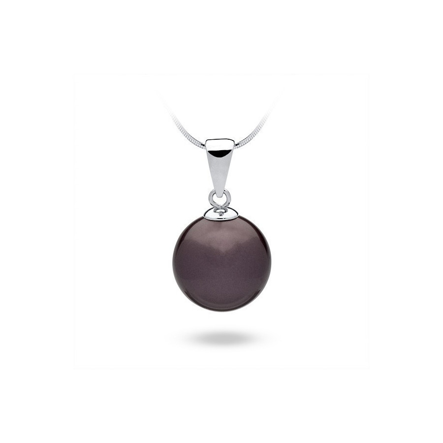 Wisiorek fioletowy-śliwkowy perła 14 mm