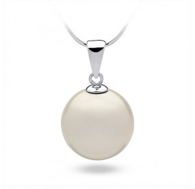 Wisiorek biały perła 16 mm