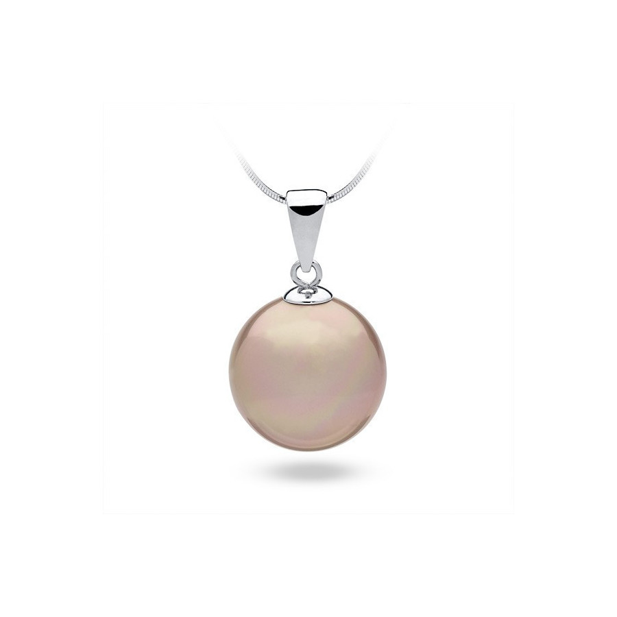 Wisiorek różowy-pudrowy perła 16 mm