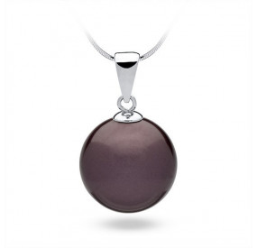 Wisiorek fioletowy-śliwkowy perła 16 mm