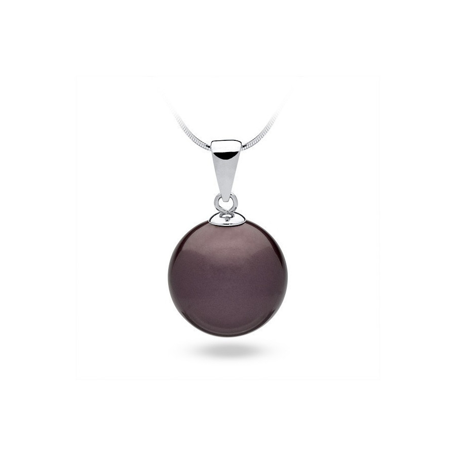 Wisiorek fioletowy-śliwkowy perła 16 mm