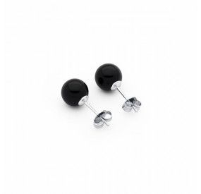 Kolczyki kolor czarny perła 6 mm