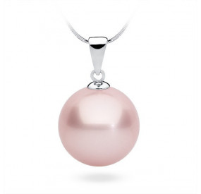 Wisiorek różowy perła 16 mm
