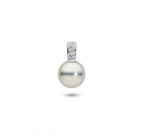 Wisiorek srebrny-jasny cyrkonie perła 10 mm