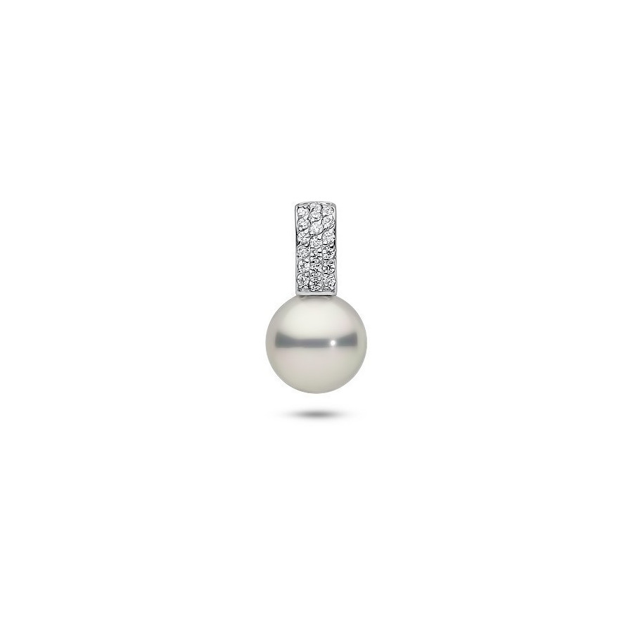 Wisiorek srebrny-jasny cyrkonie perła 12 mm