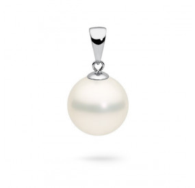 Wisiorek biały perła 10 mm