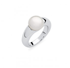 Pierścionek biały perła 10 mm