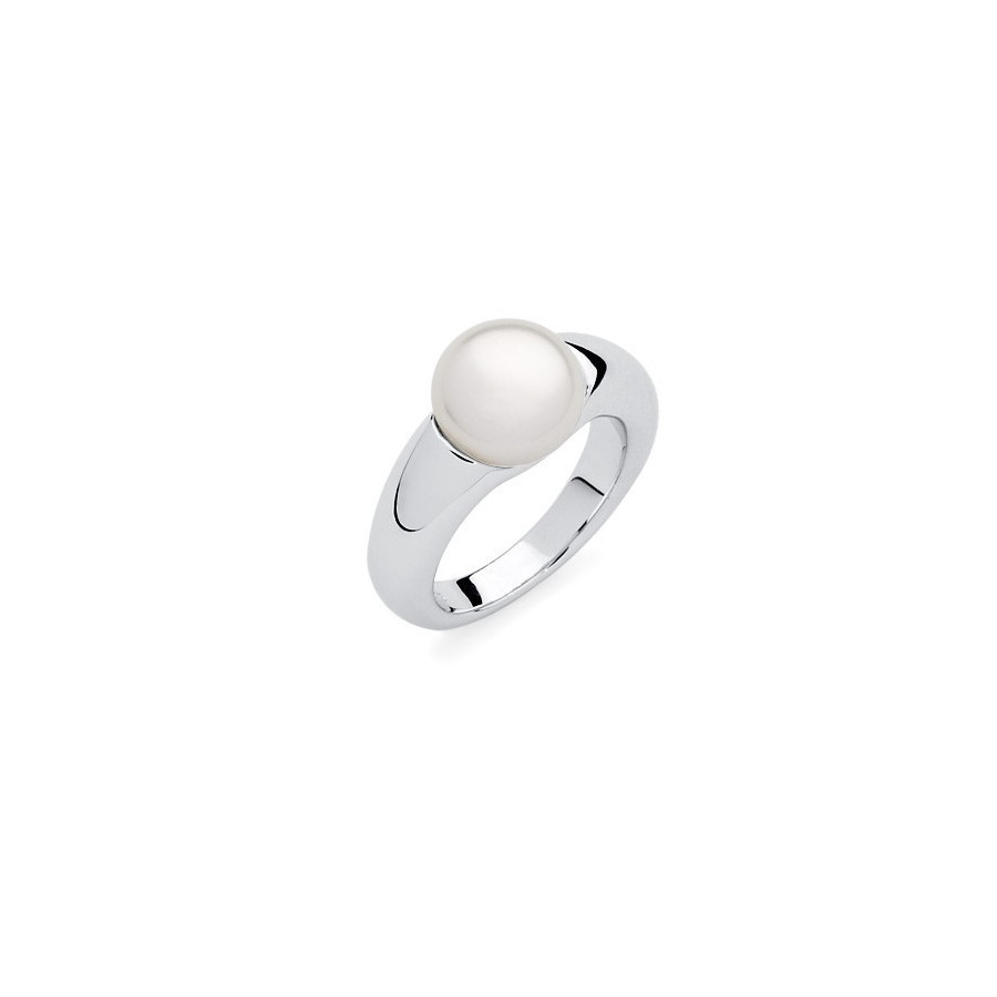 Pierścionek biały perła 10 mm