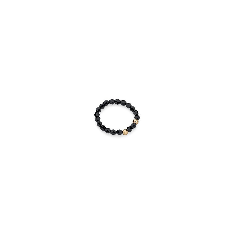 Pierścionek czarny kryształ Swarovski 3 mm