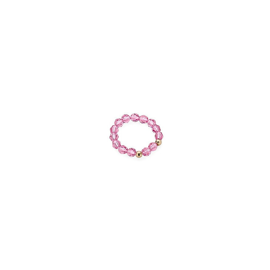 Pierścionek różowy kryształ Swarovski 4 mm