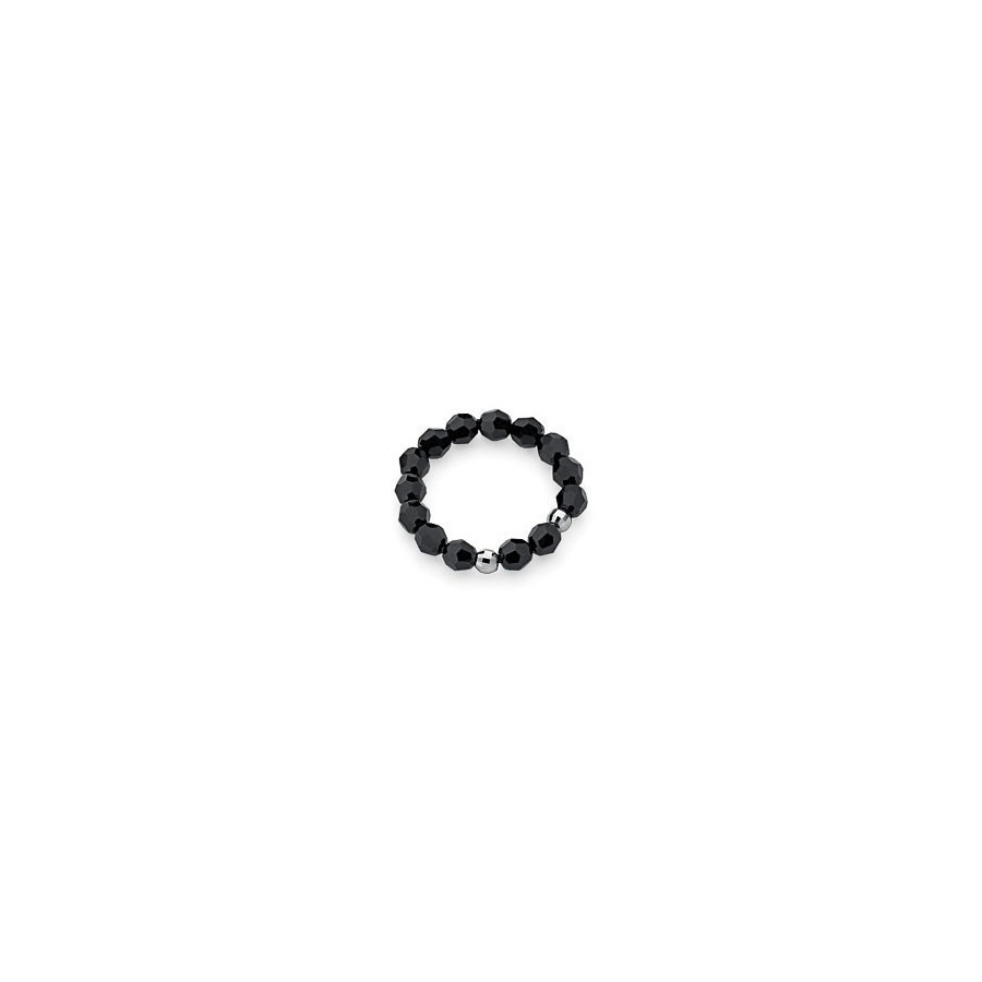 Pierścionek czarny kryształ Swarovski 4 mm