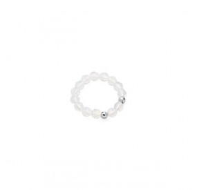 Pierścionek biały-opal kryształ Swarovski 4 mm