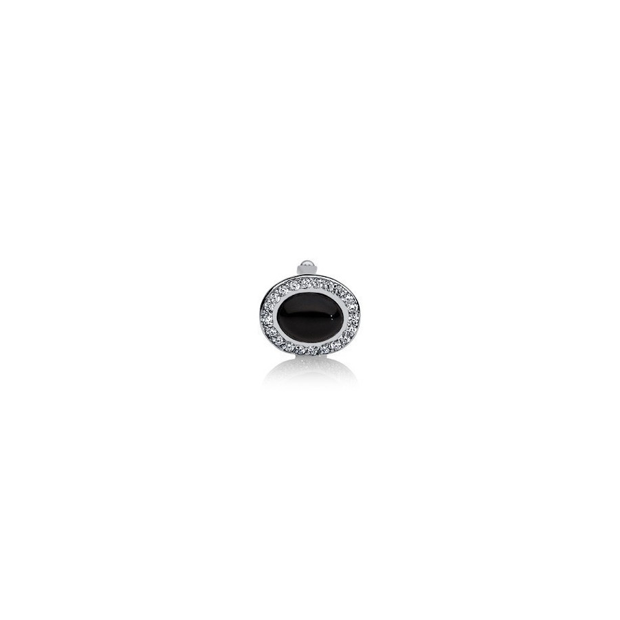 Charms 6 x 8 mm czarny cyrkonie perła