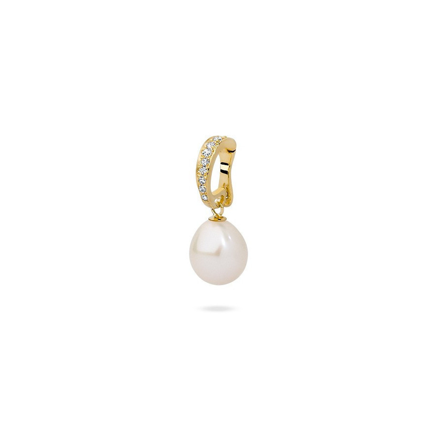 Charms biały cyrkonie perła 10 mm