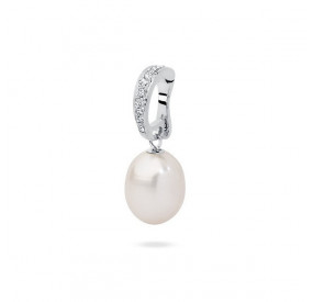 Charms biały cyrkonie perła 10 mm