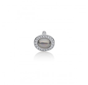 Charms 6 x 8 mm srebrny cyrkonie perła