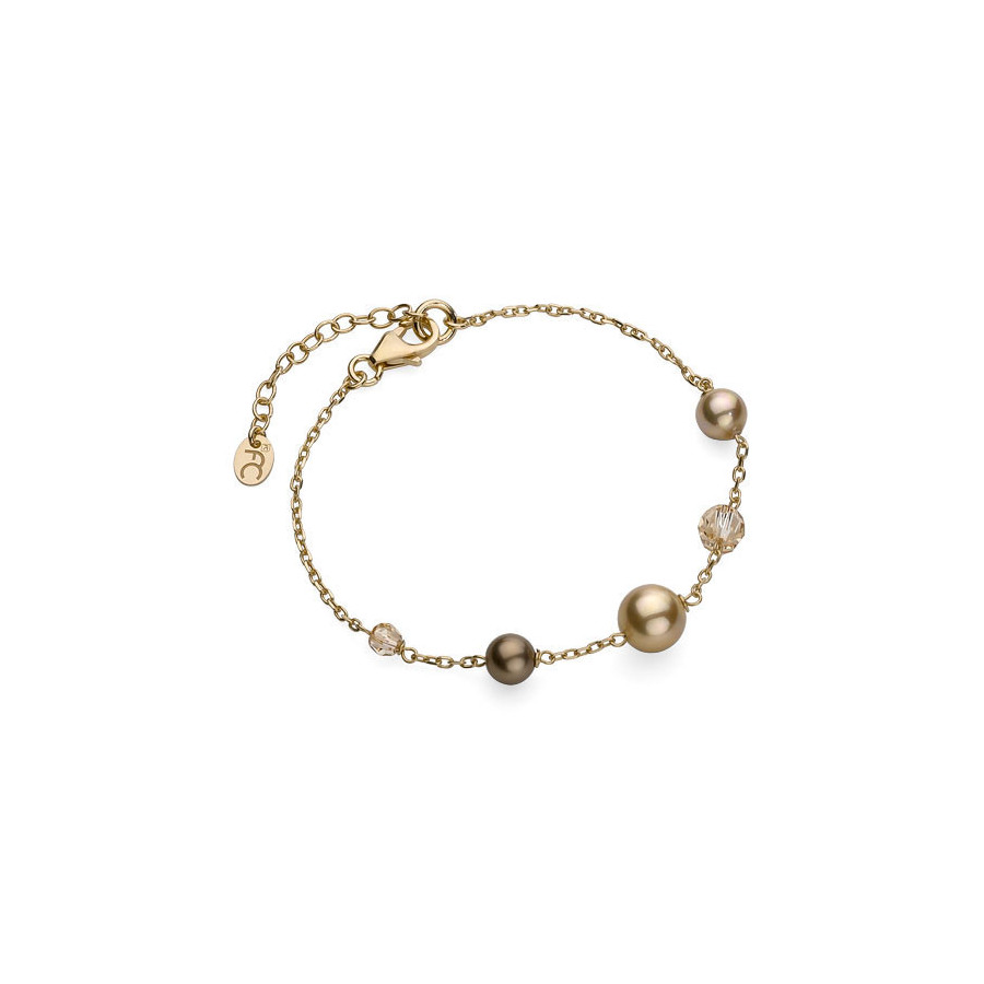 Bransoletka złoty kryształ Swarovski perła 4 mm 6 mm 8 mm