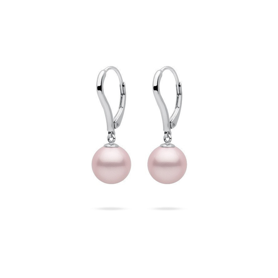 Kolczyki kolor różowy perła 10 mm