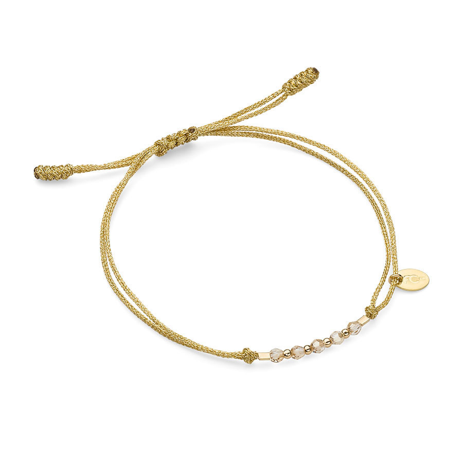 Bransoletka sznurkowa kolor złoty kryształ Swarovski 3 mm