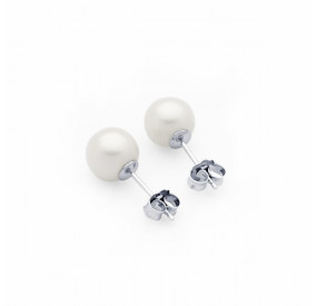 Kolczyki kolor biały perła 8 mm